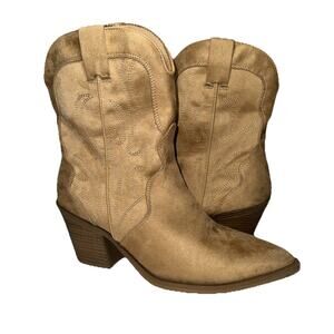 Womens 8.5 Cowboy Boots Jacey Western Ankle Boots Tan NWT